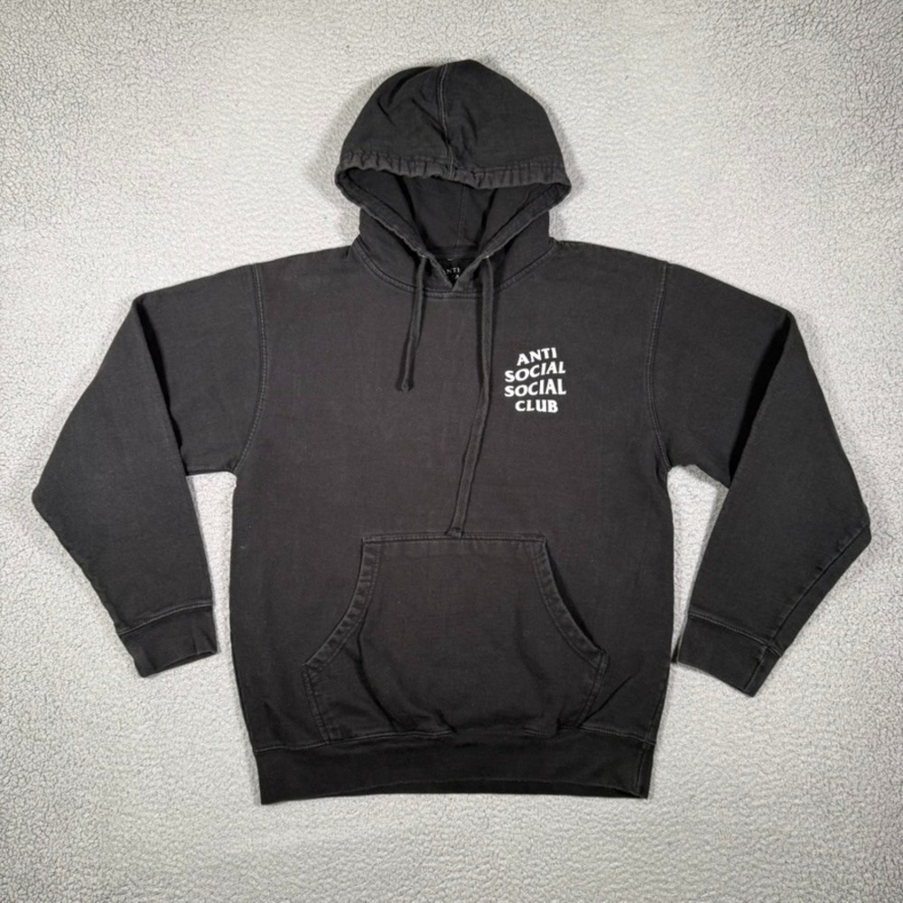 Anti Social Social Club Hoodie Mens Medium Black Pullover 100% Cotton Streetwear